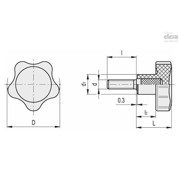 Stainless Steel Threaded Stud, VC.692/50-SST-p-M10x20